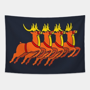 Prancing Christmas Reindeer Tapestry