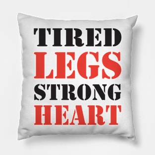 Running Spirit Hoodie - Tired Legs Strong Heart Motivation Pillow