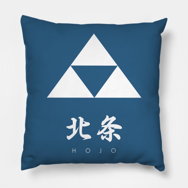 Hojo Clan kamon with text Pillow by Takeda_Art