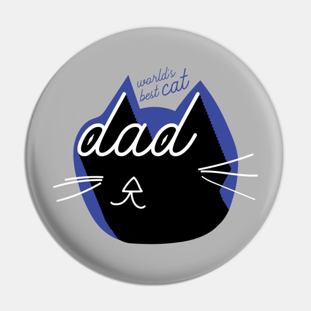 World's Best Cat Dad | Cool Vintage Text and Drawing Pin by YourGoods