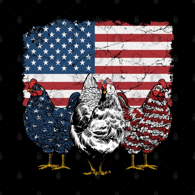 Chicken America Flag 4th of July by neonatalnurse