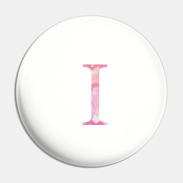 Pink Iota Watercolor Letter Pin by AdventureFinder