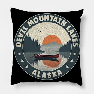 Devil Mountain Lakes Alaska Sunset Pillow