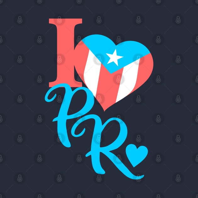 I Love Puerto Rico Boricua Flag Heart by bydarling