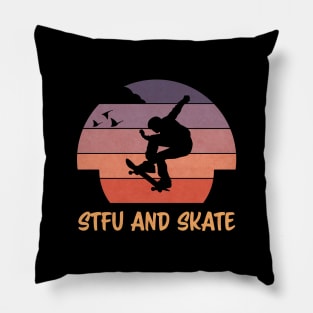 STFU and Skate | Sunset Skater Pillow