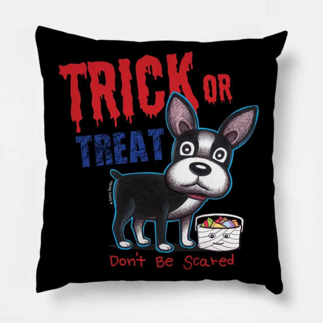 Trick or Treat Halloween Dog Pillow by Danny Gordon Art