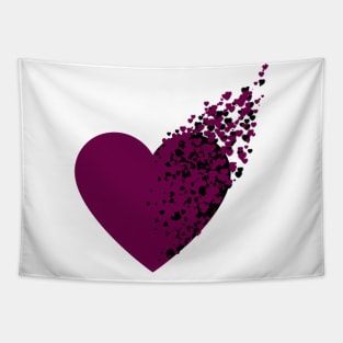 Purple/Black Breaking Heart Tapestry