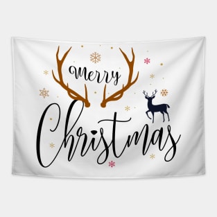 Reindeer Merry Christmas Tapestry