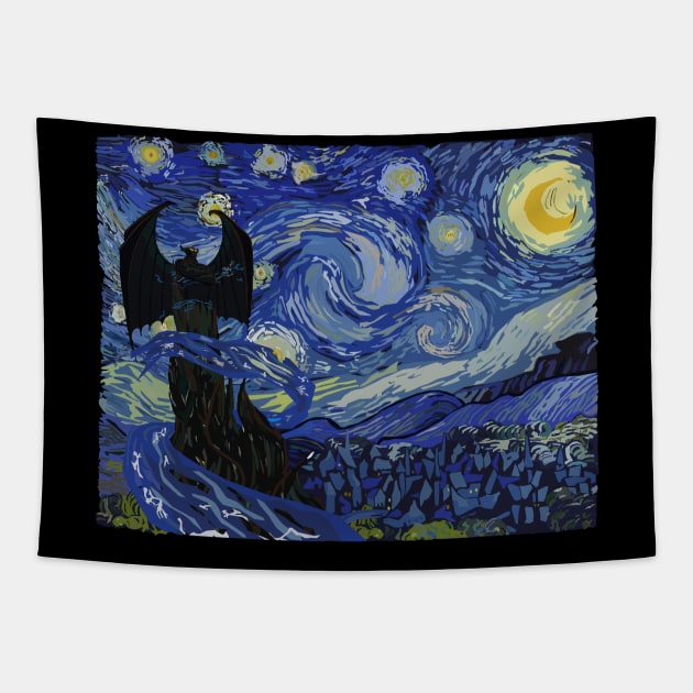 Starry Night on Bald Mountain Tapestry by TGprophetdesigns