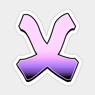 Letter X - Pink fade Magnet