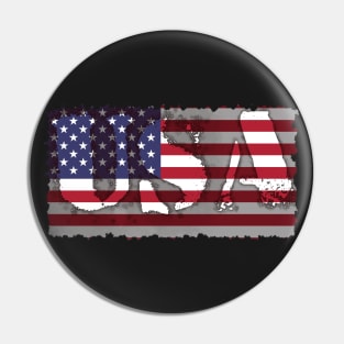 USA Flag Stencil Pin