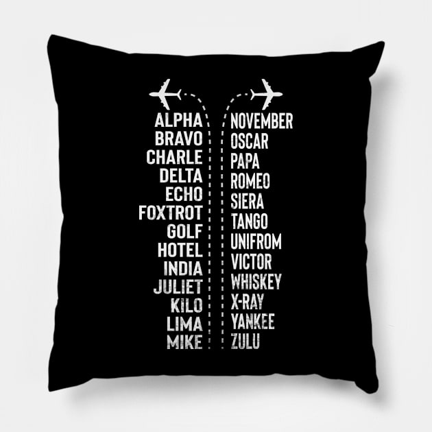 Phonetic Alphabet Pilot Funny Aviation Lover Pillow by Visual Vibes