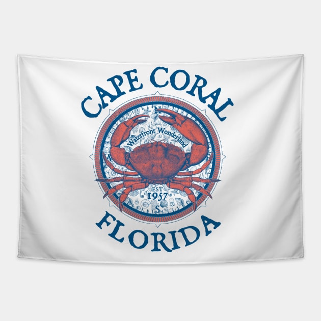 Cape Coral, Florida, Stone Crab on Windrose Tapestry by jcombs