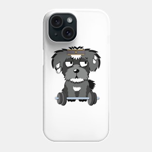 Funny schnauzer is exercising Phone Case