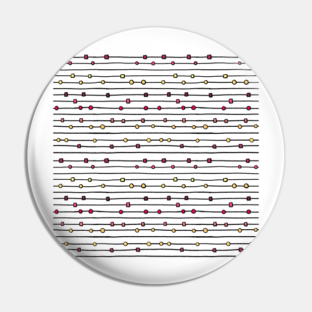 Geometric Line Art Pattern - Horizontal Retro Sunrise Pin by monitdesign