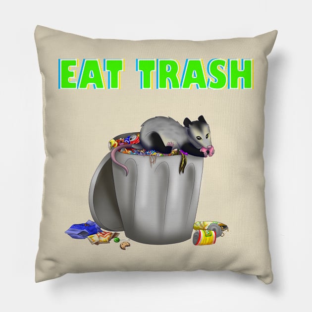 Eat trash Pillow by TangletallonMeow