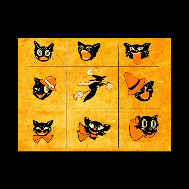 Vintage Style Halloween Cat Grid by Hillopurkki