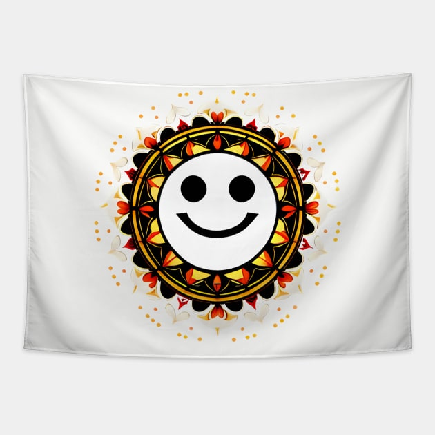 Meditation Smiley Face 04 Tapestry by CGI Studios