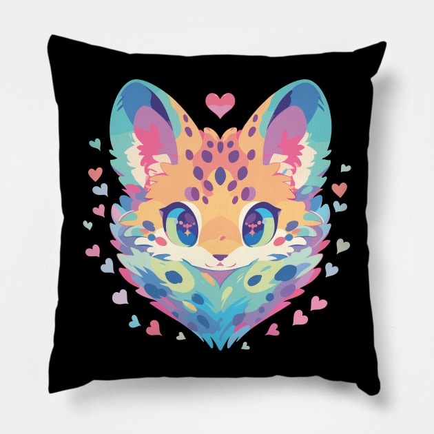 Kawaii Cute Wildcat Series - 019 Pillow by Kawaii Kingdom