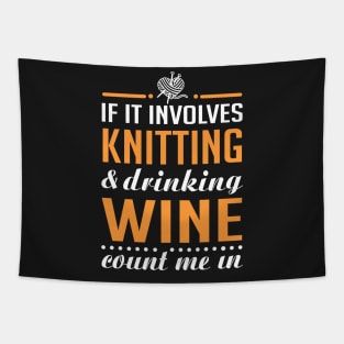 Knitting and Drinking Wine Tapestry