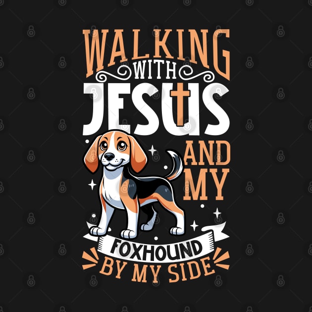 Jesus and dog - English Foxhound by Modern Medieval Design