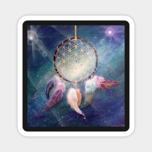 Sacred geometry - dream catcher flower of life Magnet