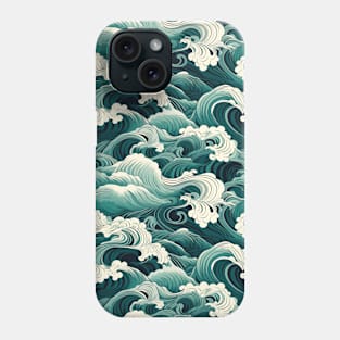 Ephemeral Crests: Hokusai Waves Reimagined Phone Case