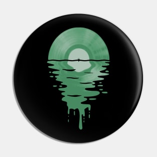 Cool Music Vinyl Retro Green Pin