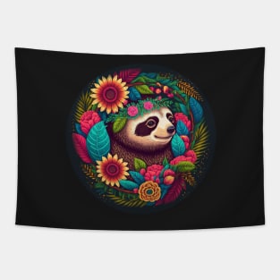 Joyful Sloth: Cute and Cool Tapestry