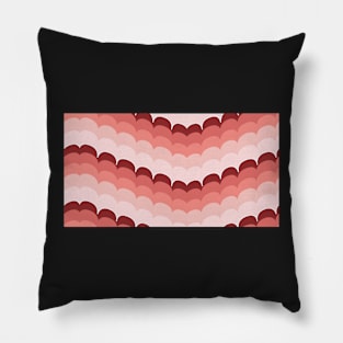 Bargello scallop waves coral Pillow