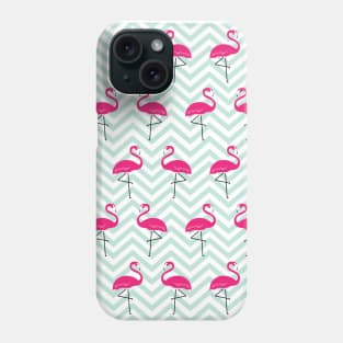 Flamingo mint pattern Phone Case