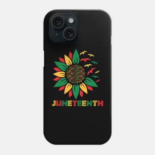 Juneteenth Sunflower breaking every chain since 1865 Phone Case