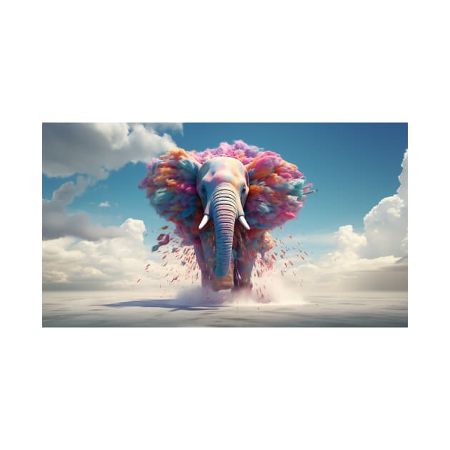 Pop Surrealistic Colorful Elephant by Chris Castler