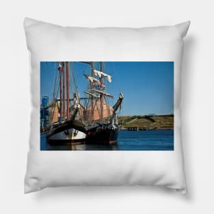 Tall Ships in harbour Pillow