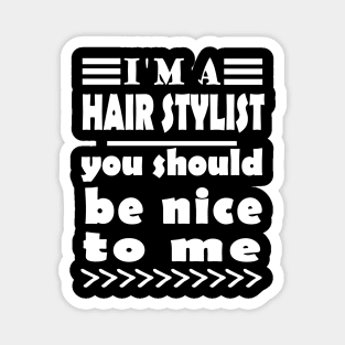 Hair barber barber beard care style saying Magnet