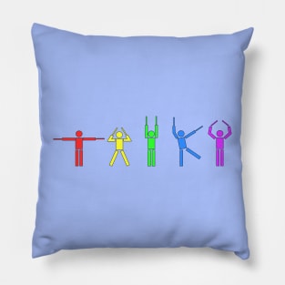 Taiko People rainbow w border Pillow