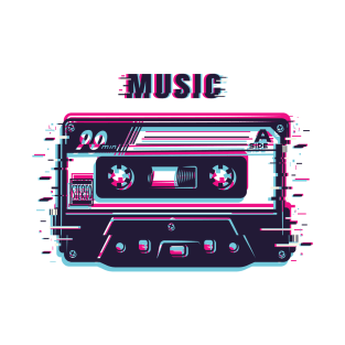 Music cassette glitch T-Shirt