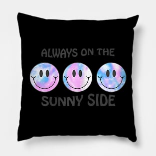 On the Sunny Side Pastel  Tie-Dye Summer Vibes Pillow