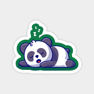 Cute Panda Sleeping Cartoon Illustration Magnet