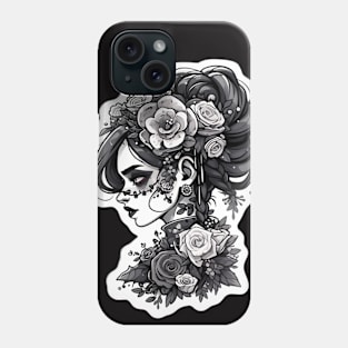 Black and White Cute Zombie Girl Phone Case