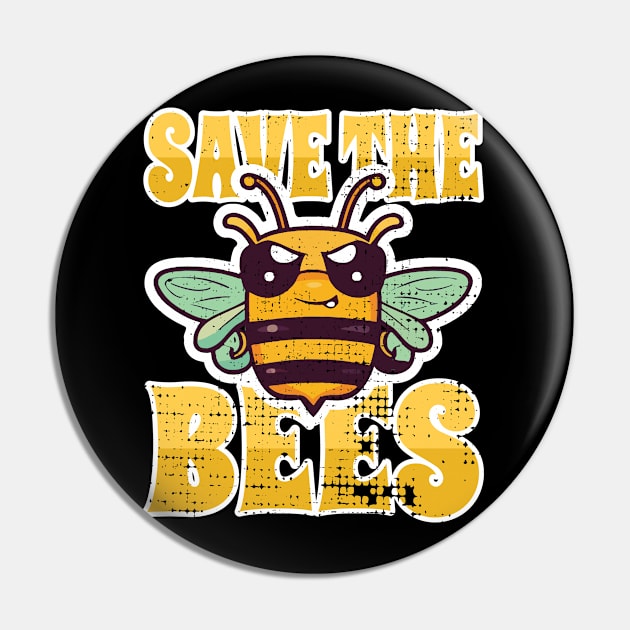 Save the Bees Pin by Tezatoons