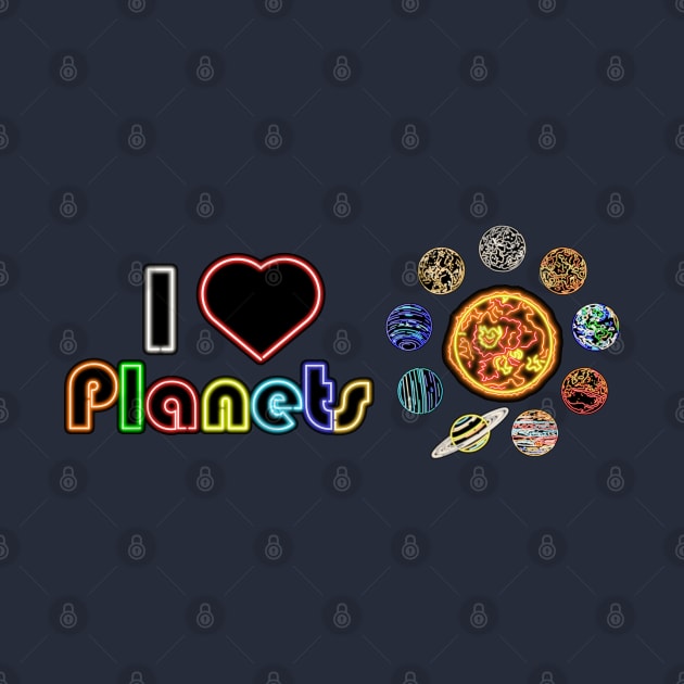 Electric Solar System I Heart Planets by gkillerb