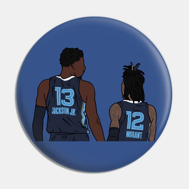 Jaren Jackson Jr and Ja Morant Pin by rattraptees