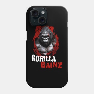 Silverback Gorilla Gainz Muscle Ape Distressed Design Phone Case