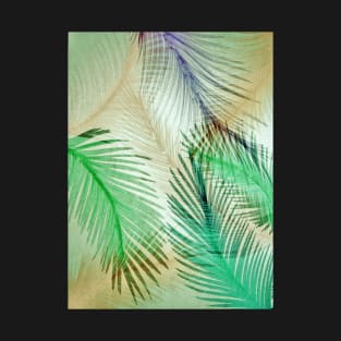 PASTEL FEATHERS TROPICAL PALM DESIGN BEACH POSTER ART PRINT T-Shirt