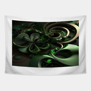 St Patricks Day Artwork - Green abstract artwork Tapestry