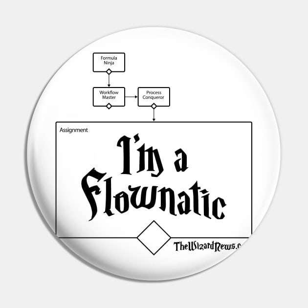 I'm a Flownatic - black text Pin by WizardCast