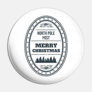 Santa Claus North Pole Post Stamp Merry Christmas Pin