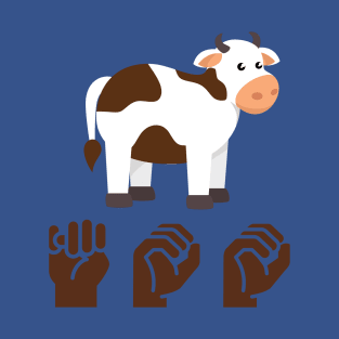 ASL MOO- Sign Language Cow T-Shirt