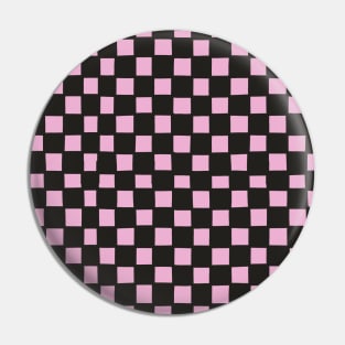 Mini Hand-Drawn Checkerboard Pattern (Pink and Black) Pin